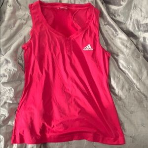 Pink adidas workout tank top